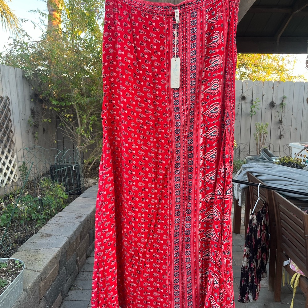 Reserved ❤❤Spell Gypsiana Red NWT Maxi split skirt SZ XL ❤ - Picture 15 of 15